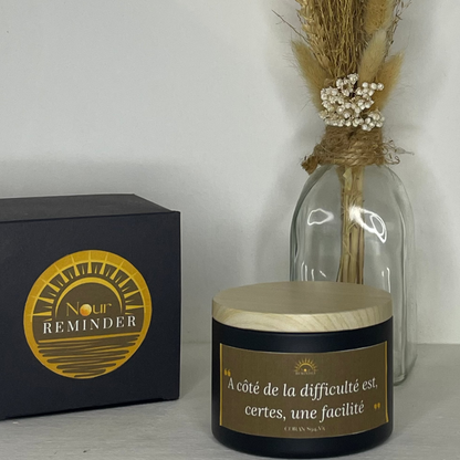 Bougie parfumée "A côté de la difficulté est,  certes, une facilité"