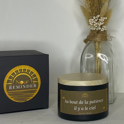 Bougie parfumée "Au bout de la patience  il y a le ciel"