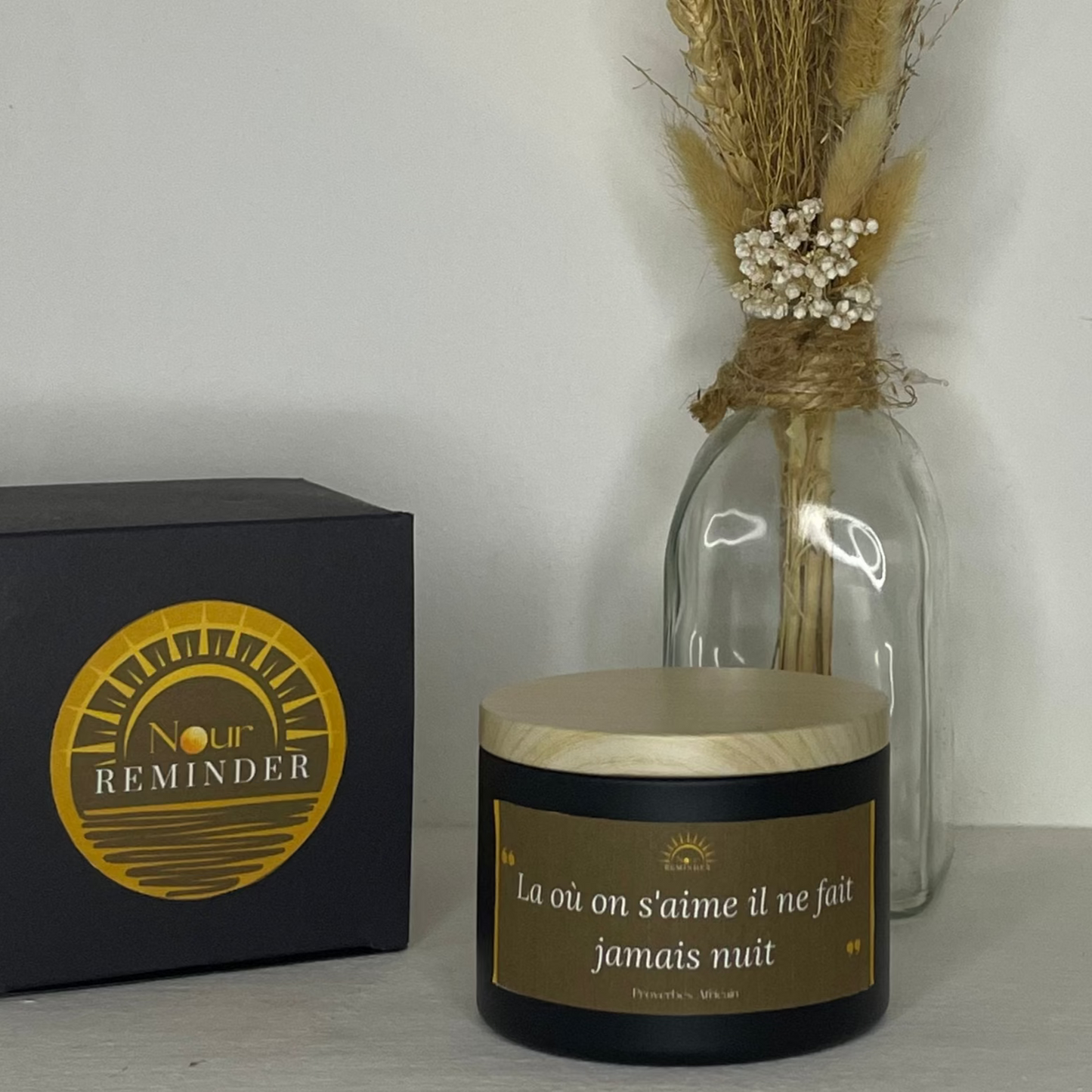 Bougie parfumée "La où on s'aime il ne fait jamais nuit"