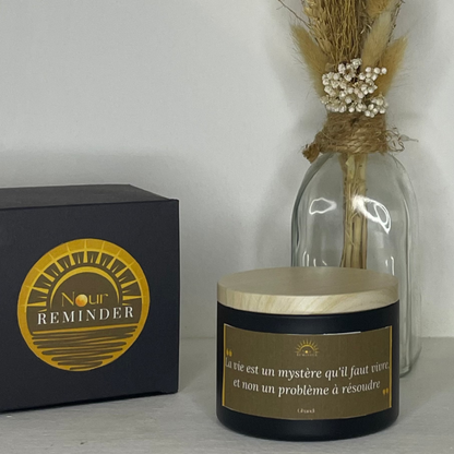 Bougie parfumée "La vie est un mystère qu'il faut vivre, et non un problème à résoudre"