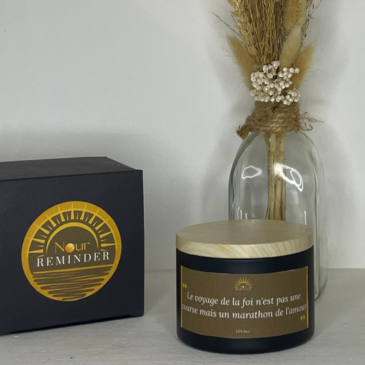 Bougie parfumée "Le voyage de la foi n'est pas une course mais un marathon de l'amour"