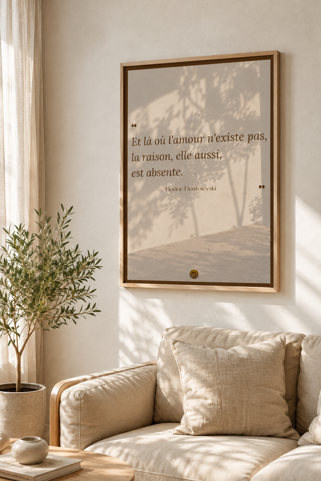 Affiche encadrée A3 — "Les yeux observent. Le cœur comprend."— Nour Reminder