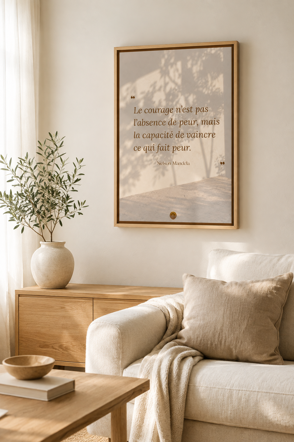 Affiche encadrée A3 — "Un gagnant est juste un rêveur qui n'a jamais cédé" — Nelson Mandela