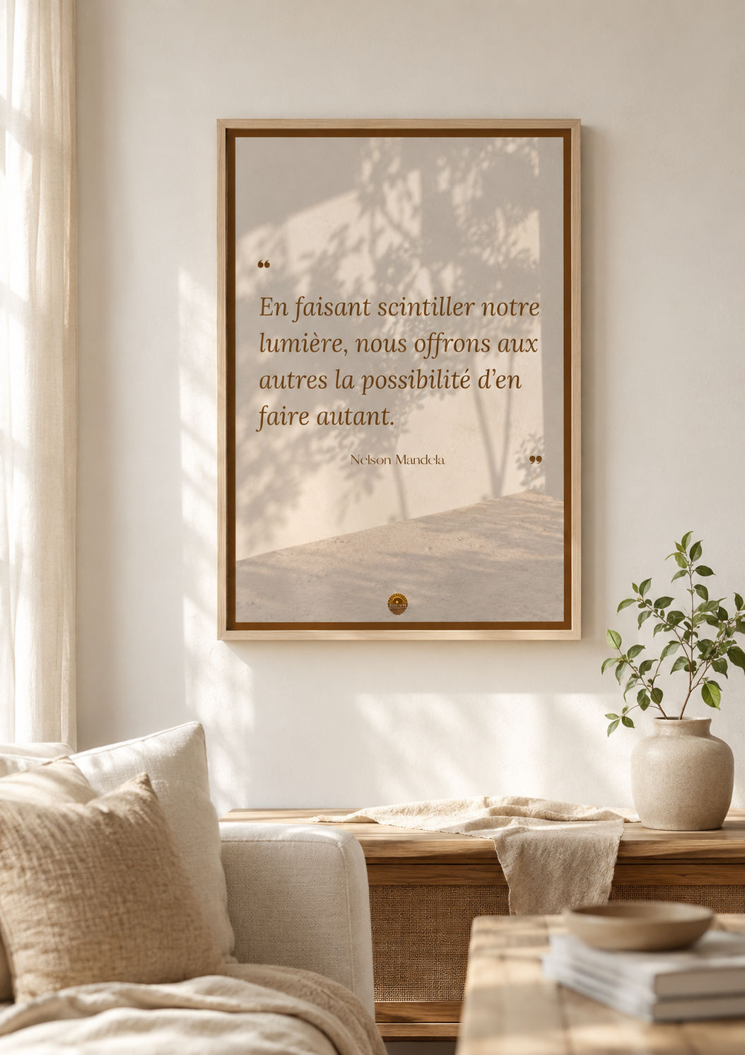 Affiche "En faisant scintiller notre lumière, nous offrons aux autres la possibilité d'en faire autant"