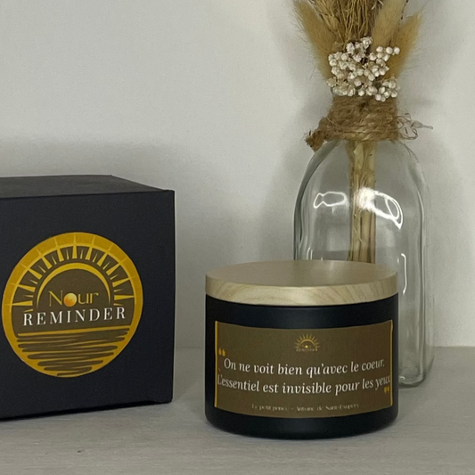 Bougie parfumée "On ne voit bien qu’avec le coeur. L’essentiel est invisible pour les yeux"