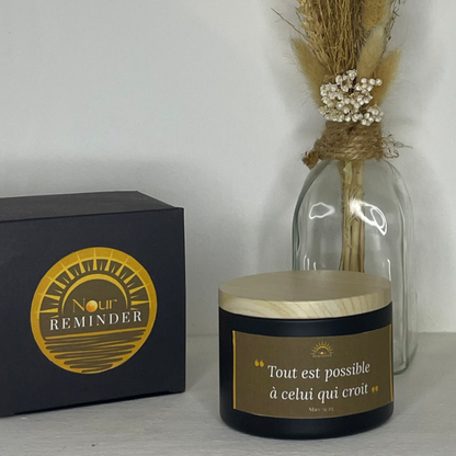 Bougie parfumée " Tout est possible  à celui qui croit"